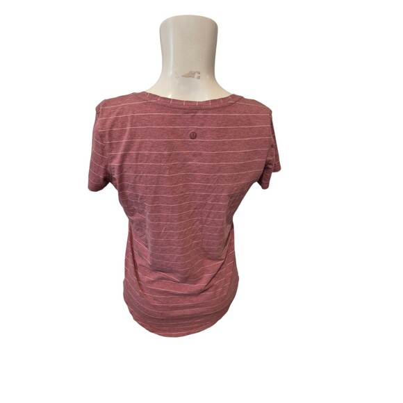 Lululemon Love Tee Pima Cotton T-Shirt Heather Merlot Stripe Shirt Size 6 - Picture 5 of 6